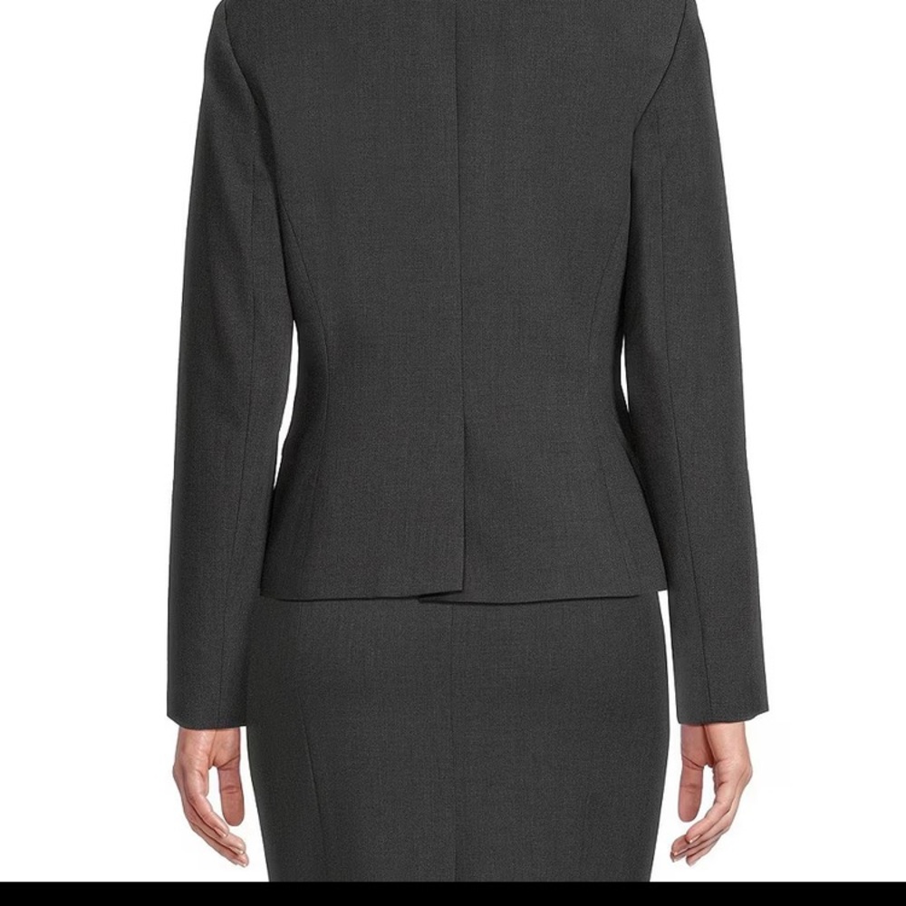Calvin Klein Charcoal Grey Blazer (size 4) and Skirt (size 2) Suit - NWOT - Picture 4 of 6